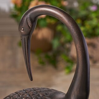 Scarlet Outdoor 39 Inch Cast Aluminum Crane Statue by Christopher Knight Home