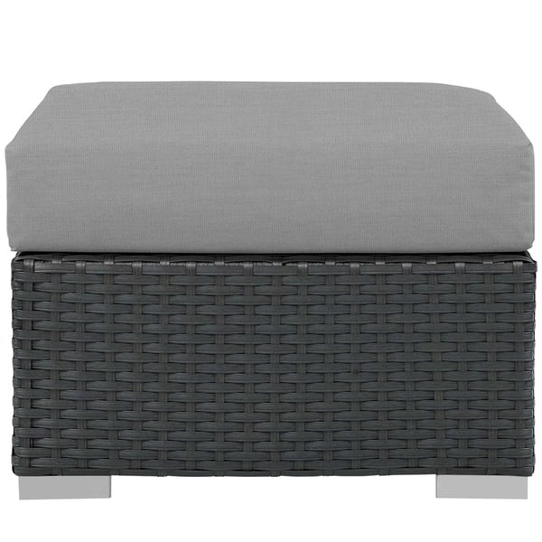 Shop Stopover Outdoor Patio Sunbrella Ottoman Overstock 21030019 Canvas Gray