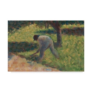 Georges Pierre Seurat Peasant With A Hoe Canvas Art Multi Color