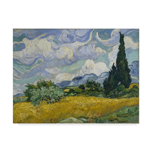 Vincent Van Gogh Wheat Field With Cypresses Canvas Art Multi Color Overstock