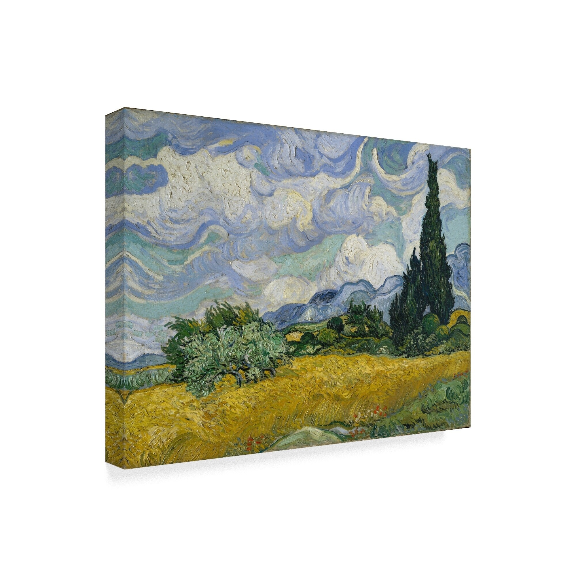 Vincent Van Gogh Wheat Field With Cypresses Canvas Art Multi Color Overstock