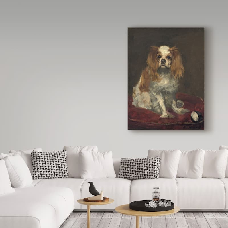 Edouard Manet 'A King Charles Spaniel' Canvas Art - Multi-color - Bed ...