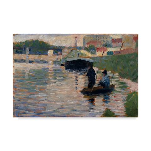Georges Pierre Seurat 'View of The Seine' Canvas Art - Multi-color