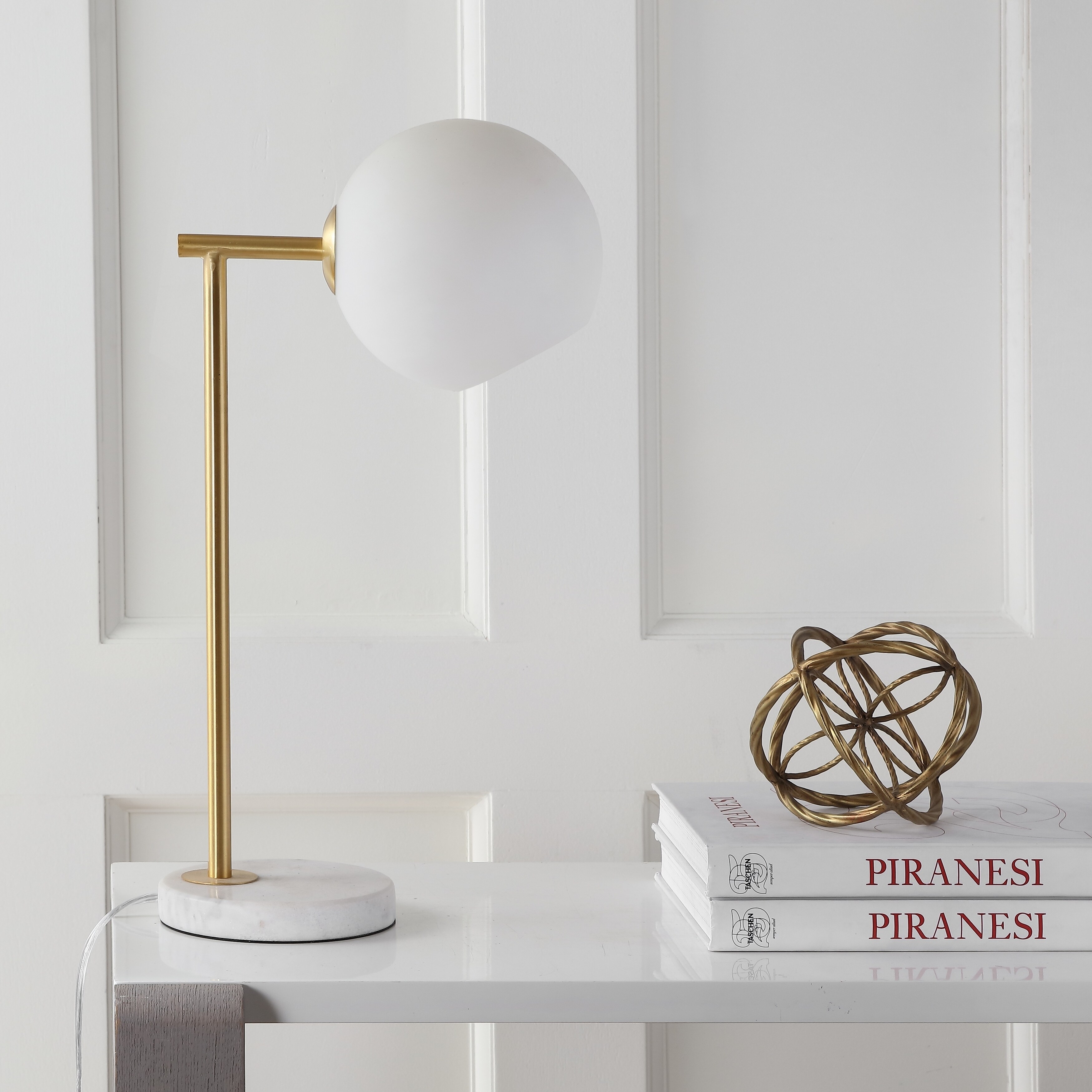 gold sphere table lamp