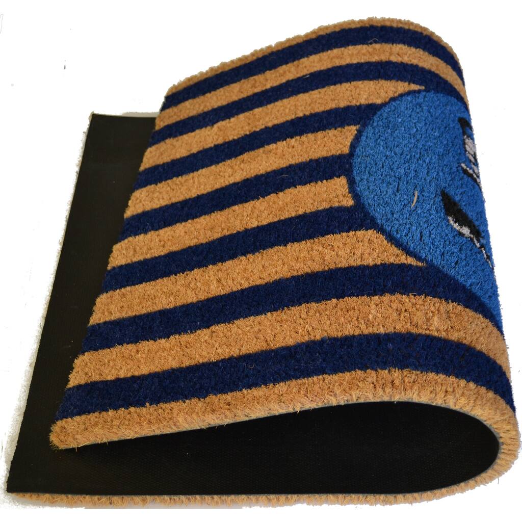Outdoor Blue/ Black Blue Beach Anchor Doormat