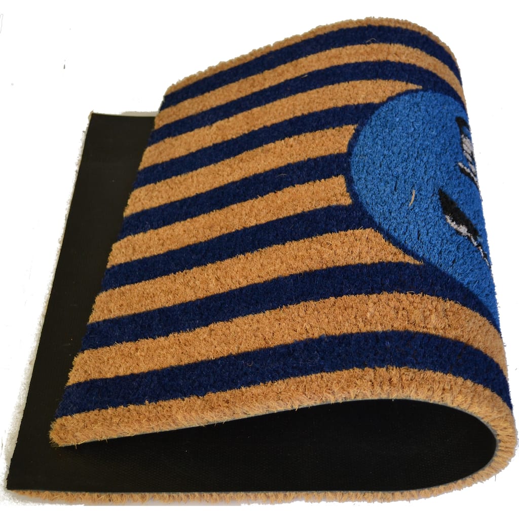 Outdoor Blue/ Black Blue Beach Anchor Doormat