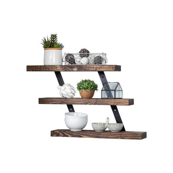 Del Hutson Designs Industrial Grace ThreeTier Floating Shelves Bed