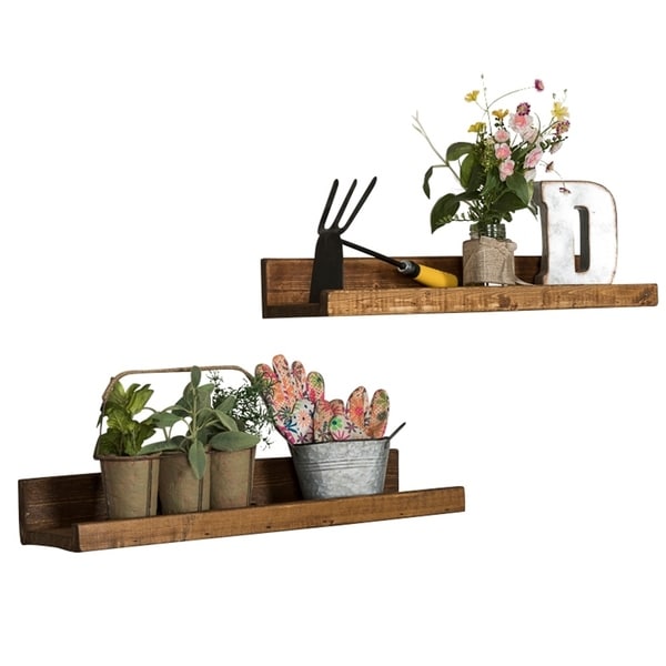 Handmade Rustic Luxe Floating Shelf, Set of 2