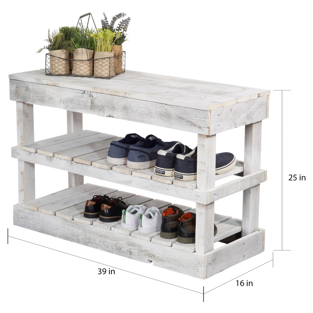 barnwood shoe rack