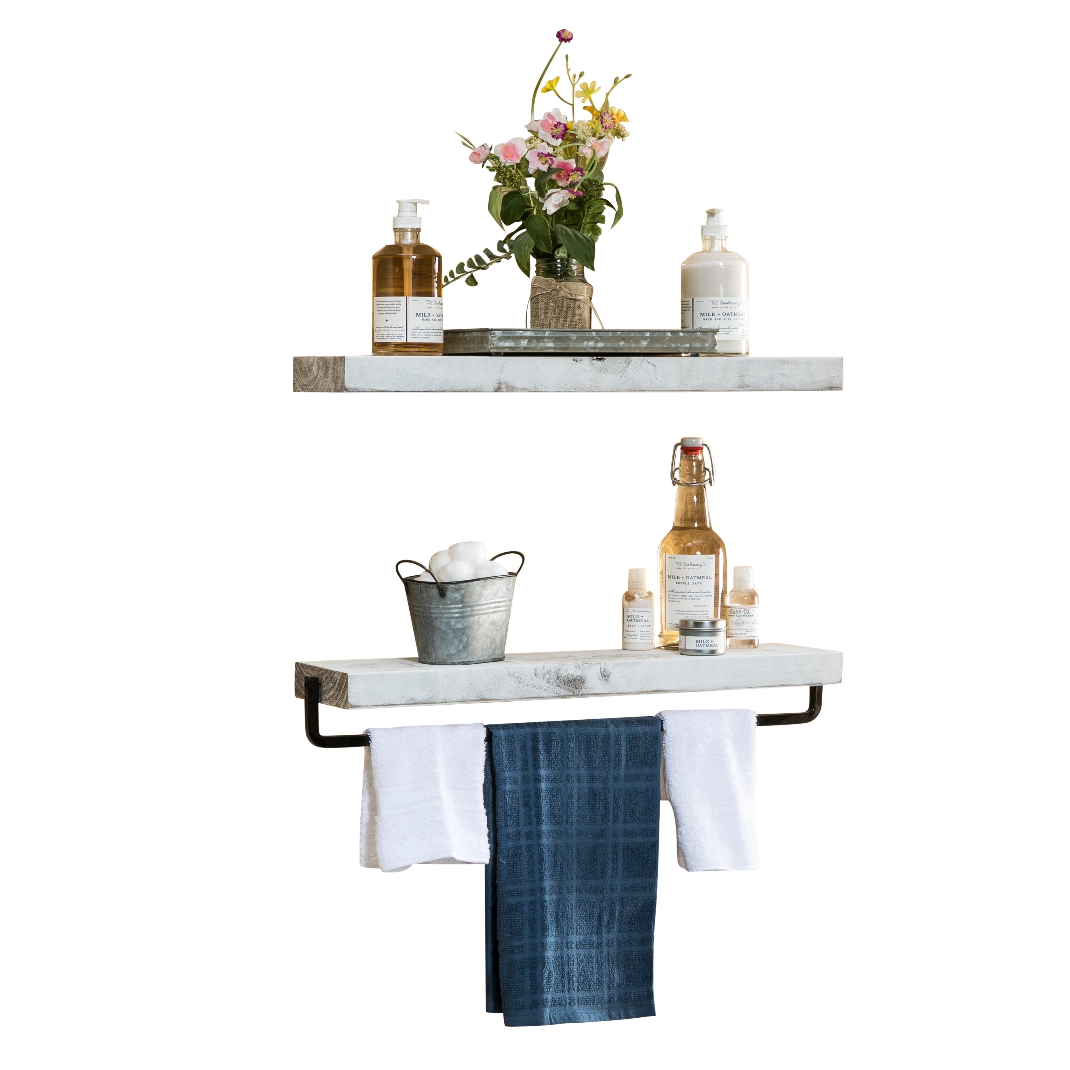 Del hutson true floating online shelf and towel rack