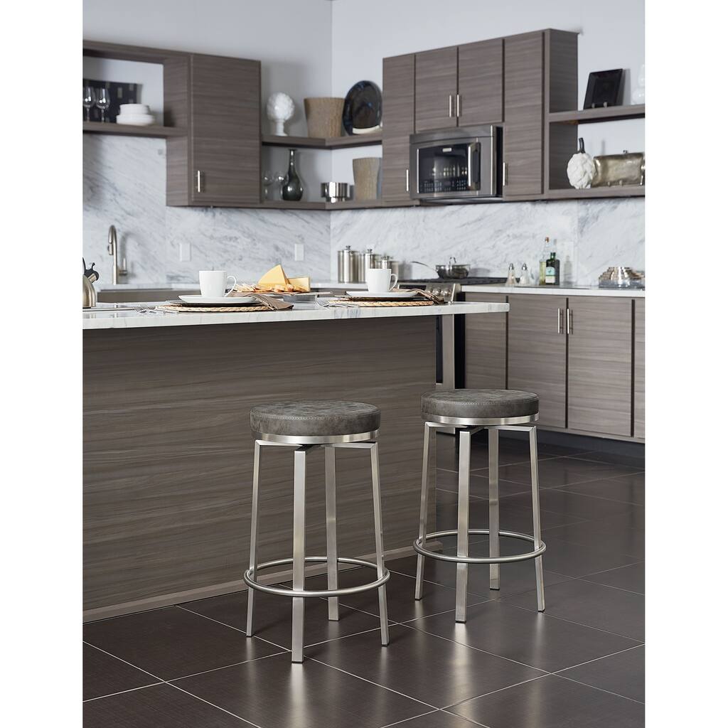 Copper Grove Libohove 26-inch Counter Swivel Stool with Steel Base (Set of 2)