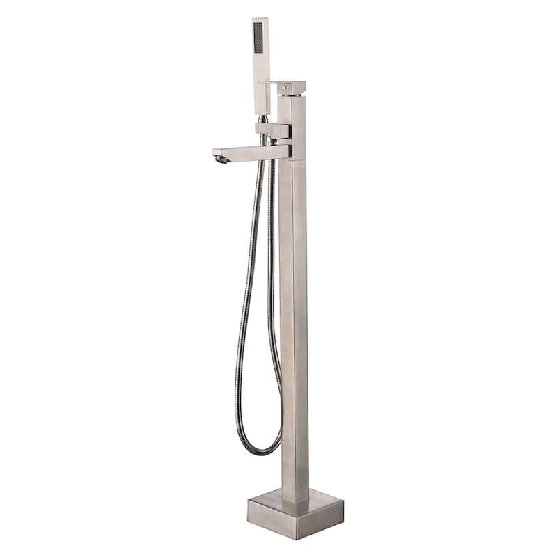 SevenFalls 8010 Freestanding Bathtub Faucet with Hand Shower - Brushed - Modern & Contemporary