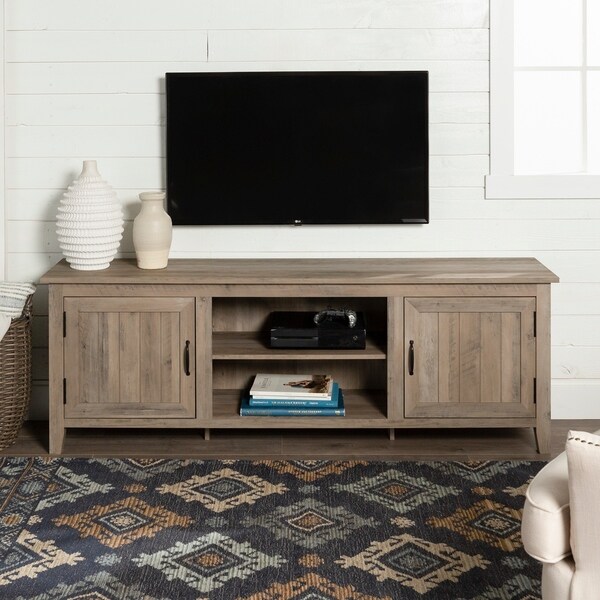The Gray Barn Wind Gap 70" TV Console with Side Beadboard Doors - 70 x 16 x 24h