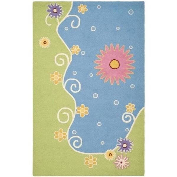 Safavieh Handmade Children's Lily Pond New Zealand Wool Rug - 4' x 6 ...