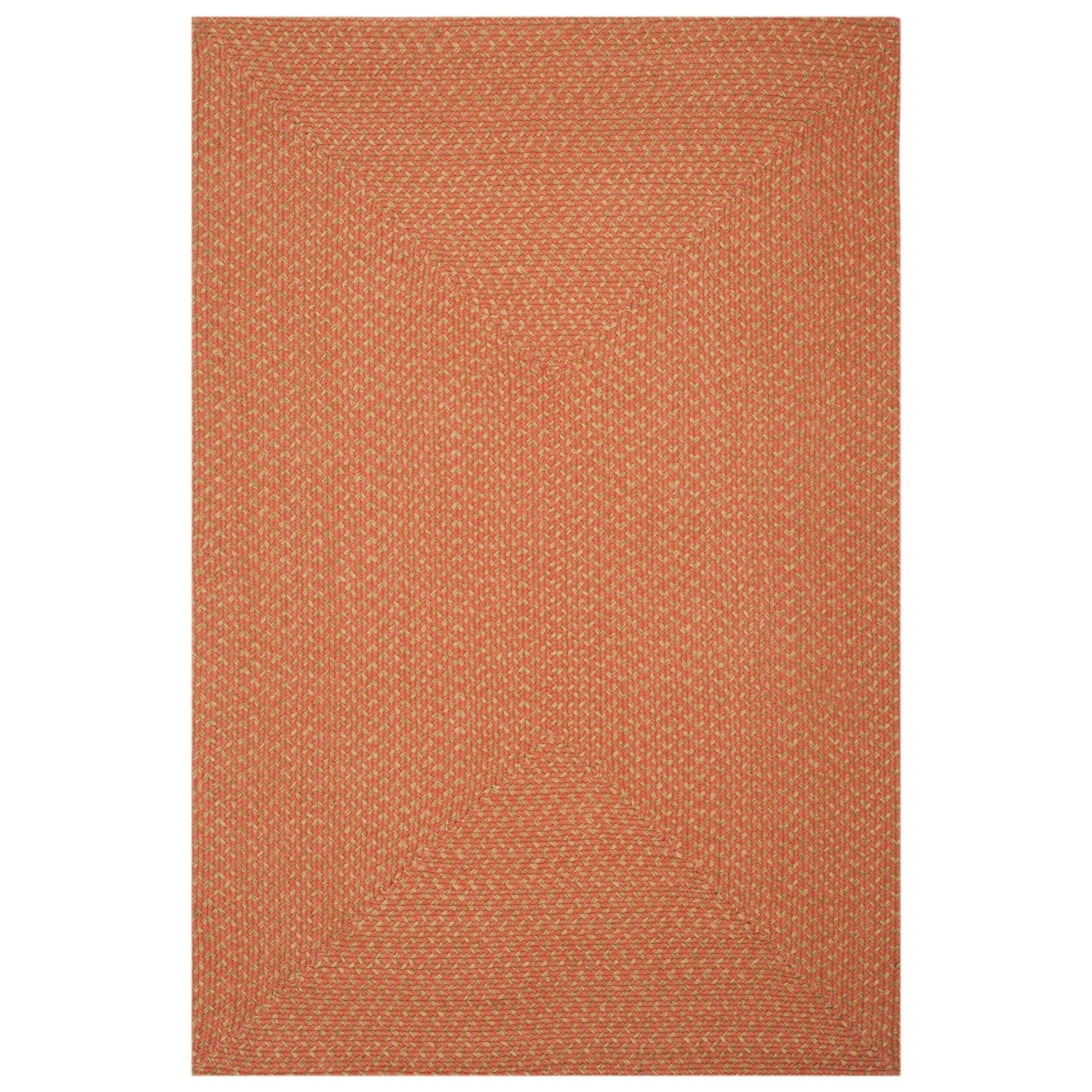 Safavieh Hand Woven Reversible Peach Yellow Braided Rug 4 Safavieh Hand Woven Reversible Peach