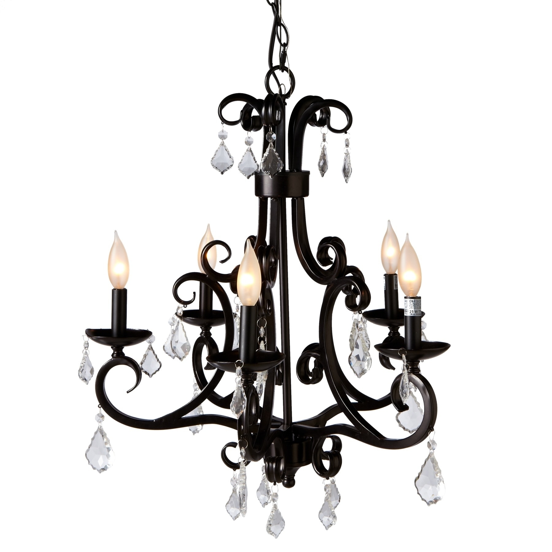 Black Scroll Beaded Chandelier. - Chandeliers For Bedrooms by Overstock.com