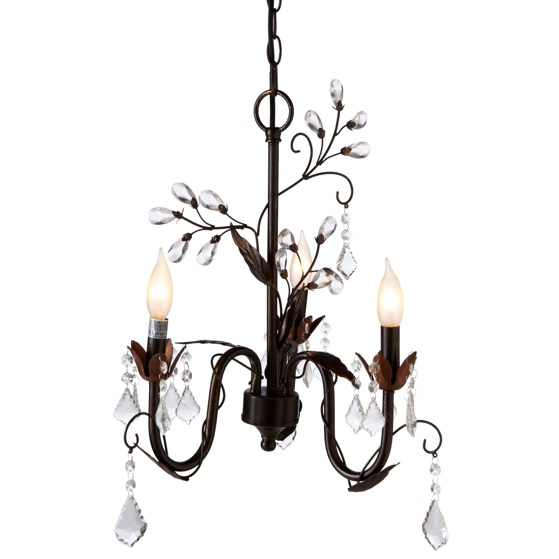 Antique Black Leaf Beaded Chandelier. - Chandeliers For Bedrooms by Overstock.com