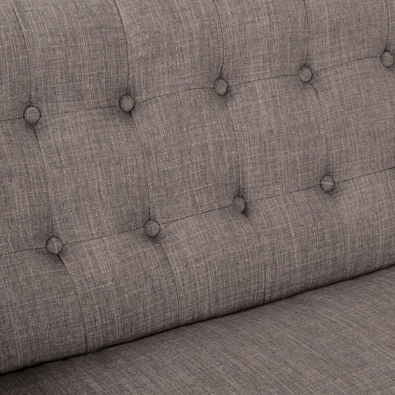 Carson Carrington Balestrand Mid-century Tufted Back Fabric Loveseat - N/A