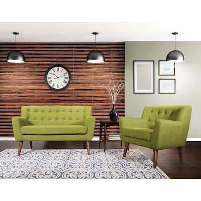 Carson Carrington Balestrand Mid-century Tufted Back Fabric Loveseat - N/A