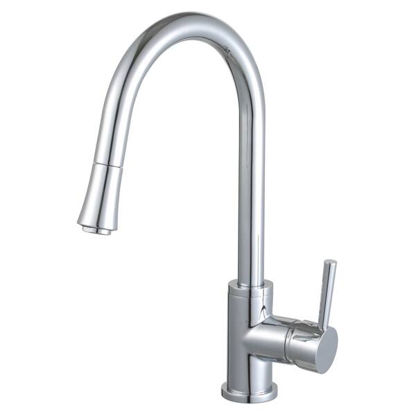 slide 5 of 8, Mira 15" Single Handle Pull Down Standard Kitchen Faucet Chrome Finish