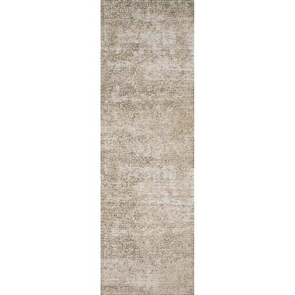 Shop Distressed Transitional Gold/ Grey Floral Vintage Runner Rug 2'7