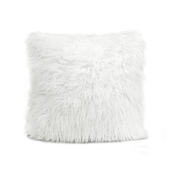 white fluffy throw pillows