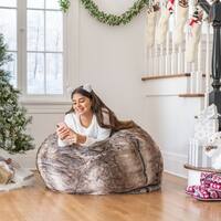 Monroe Faux Fur 2.75-foot Lounge Beanbag Chair by Christopher Knight Home