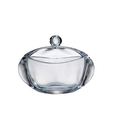 Majestic Gifts European Crystalline Glass Oval Covered Jewelry/ Candy Box, 7" Long
