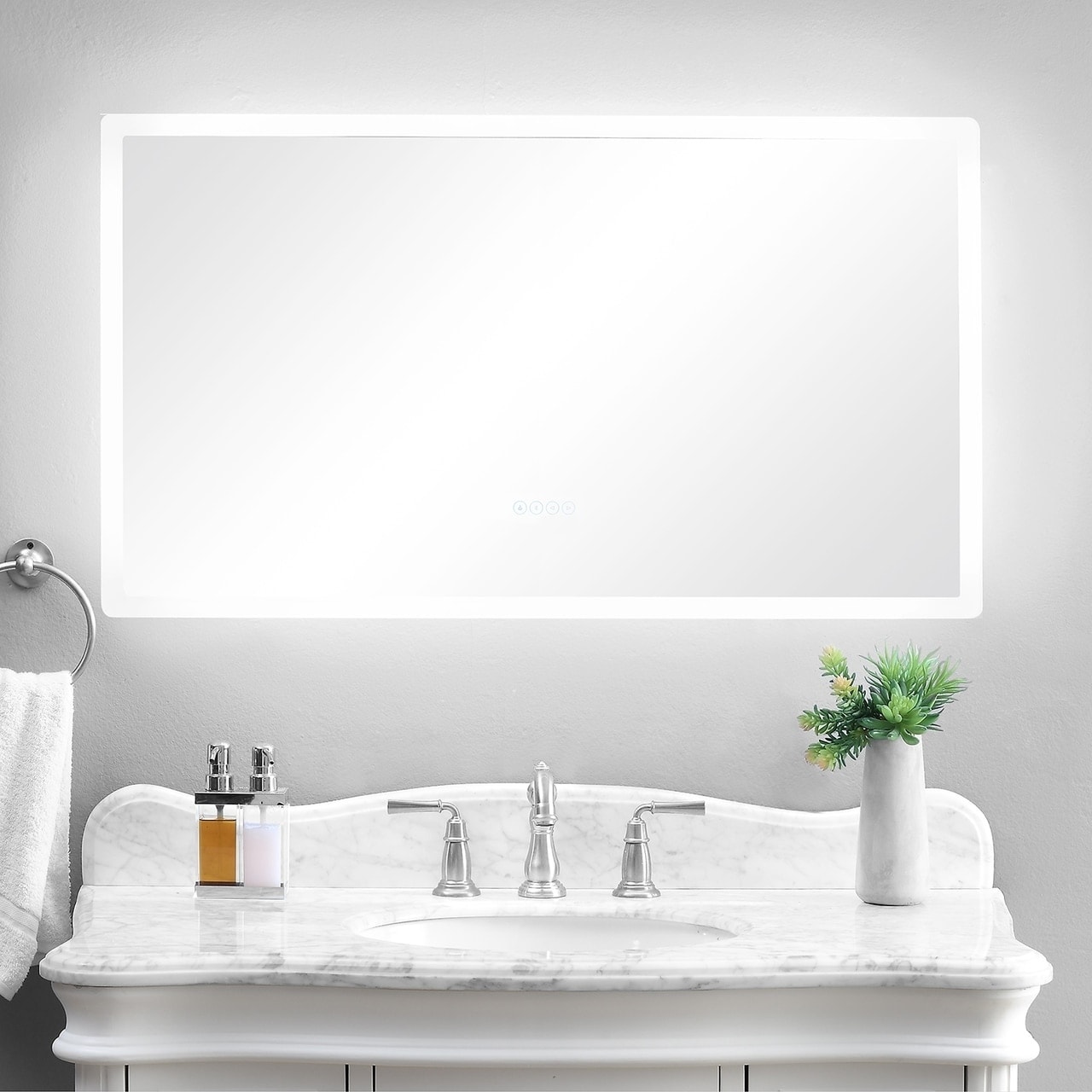 Immersion LED Lighted Bathroom Vanity Mirror with Bluetooth