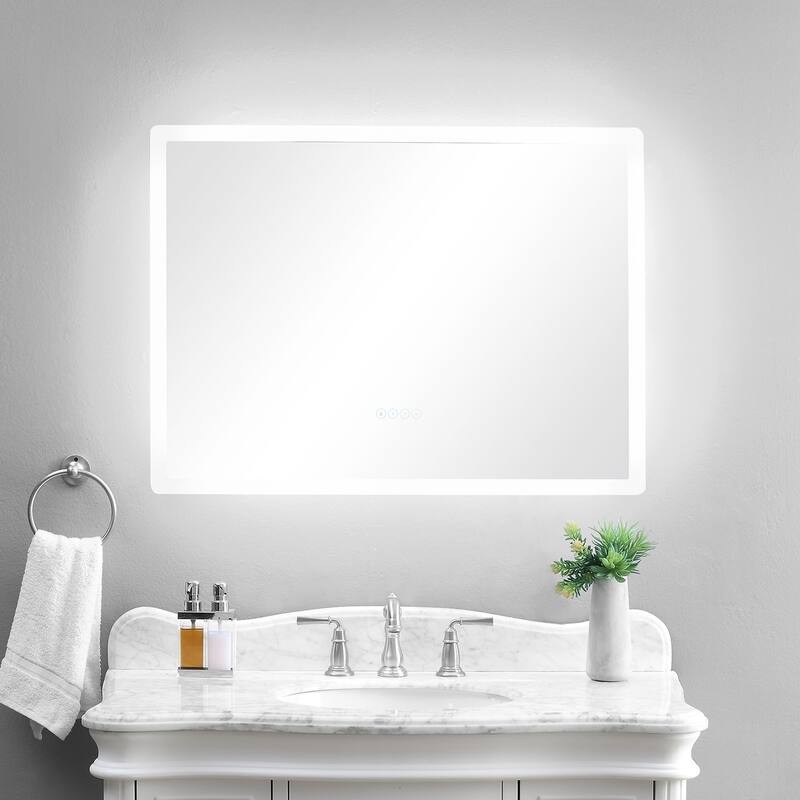smartLED Illuminated Fog-Free Bathroom Mirror with Built-In Bluetooth Speakers and Dimmer - 36" x 27"