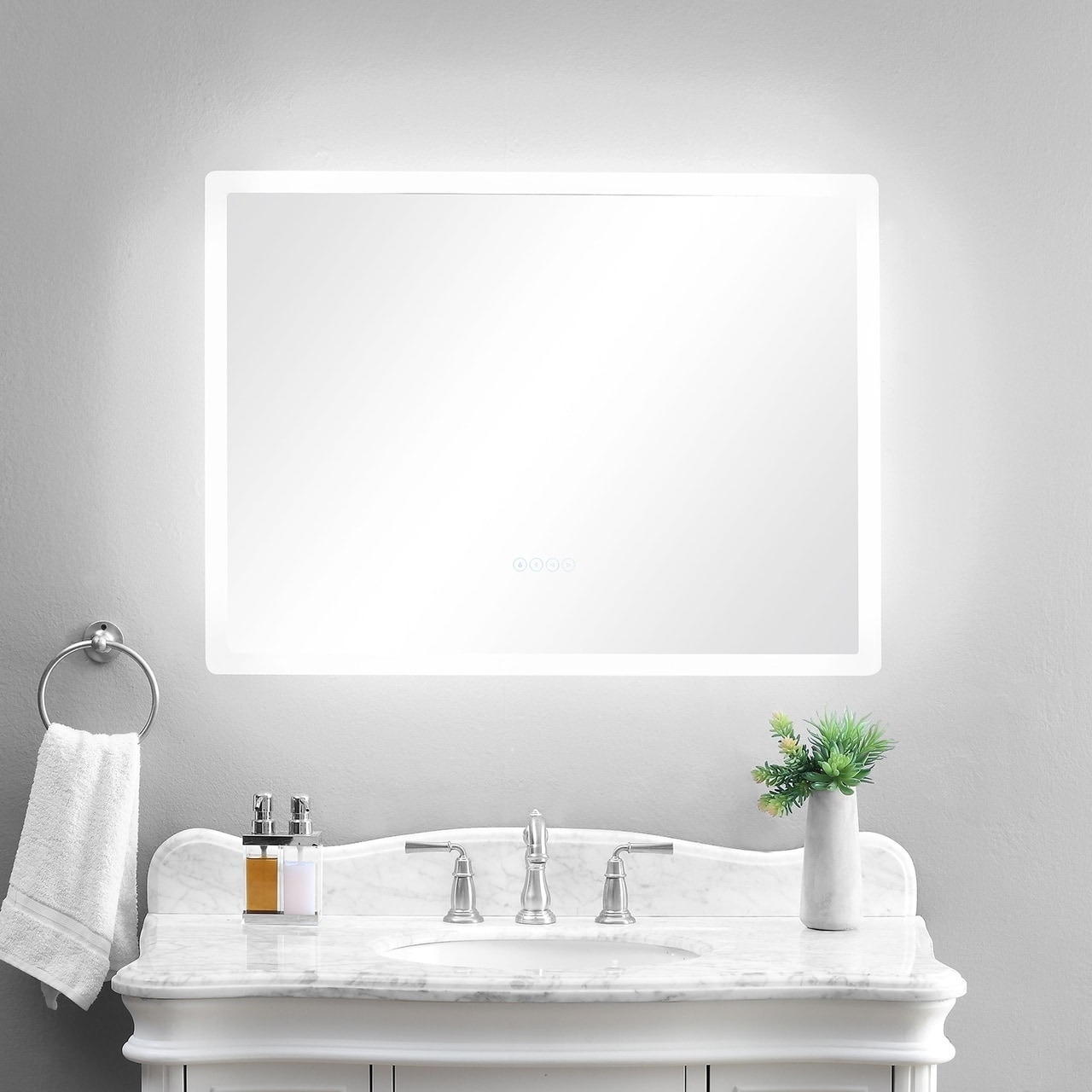 smartLED Illuminated Fog-Free Bathroom Mirror with Built-In Bluetooth  Speakers and Dimmer - 36 x 27 - On Sale - Bed Bath & Beyond - 21033701