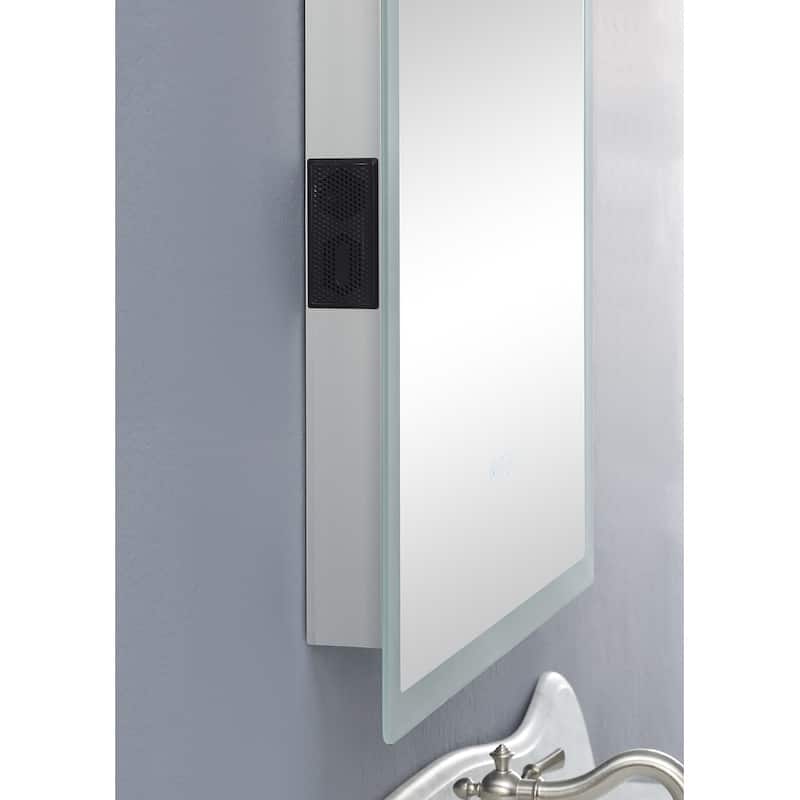 smartLED Illuminated Fog-Free Bathroom Mirror with Built-In Bluetooth Speakers and Dimmer - 36" x 27"