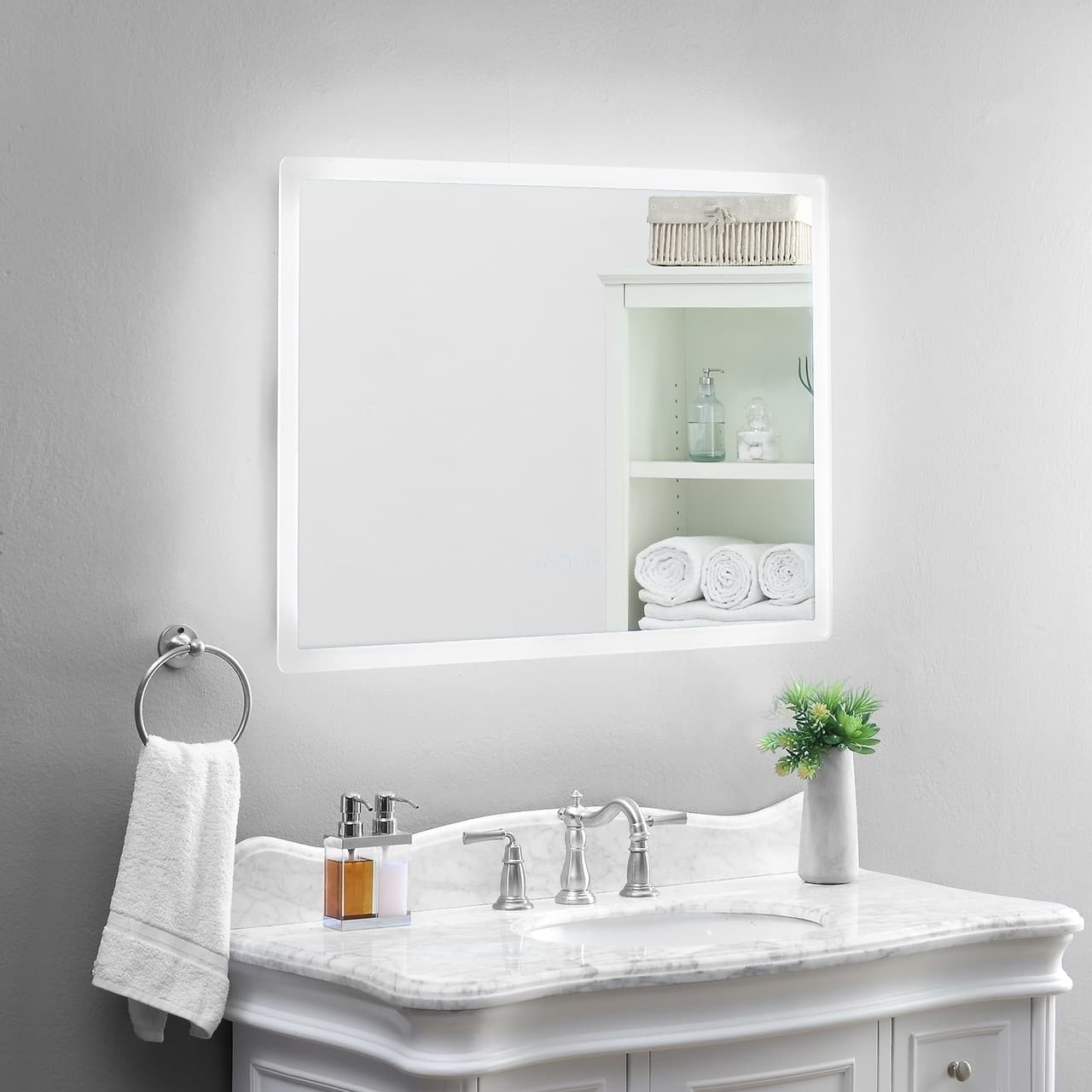 smartLED Illuminated Fog-Free Bathroom Mirror with Built-In Bluetooth ...