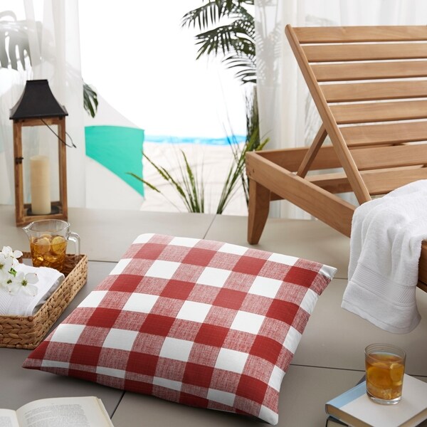 Humble Haute Red Buffalo Plaid Indoor Outdoor Square Floor