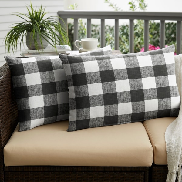 Black buffalo outlet check throw pillow