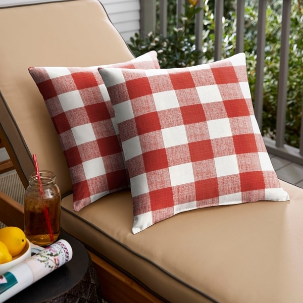 outdoor plaid pillows