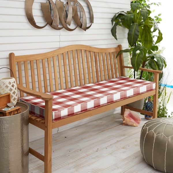 Humble Haute Red Buffalo Plaid Indoor Outdoor Bench Cushion Humble Haute Red Buffalo Plaid Indoor Outdoor Bench Cushion
