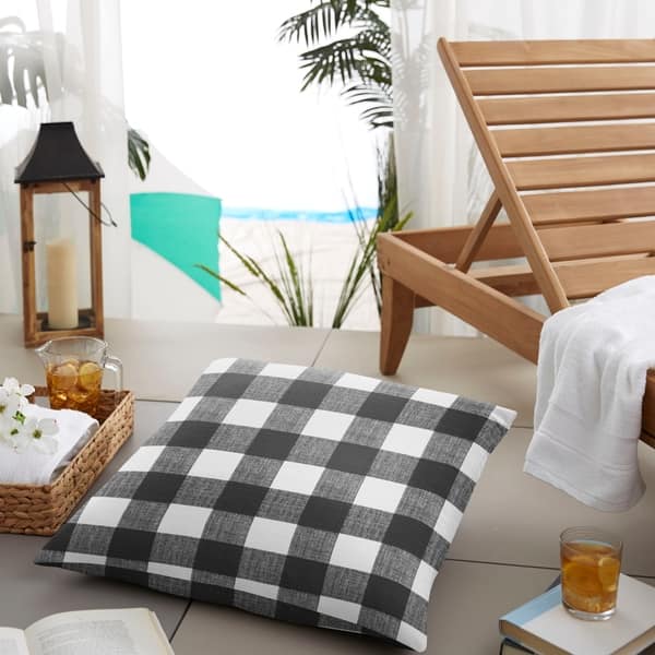 Shop Humble Haute Black Buffalo Plaid Indoor Outdoor Square