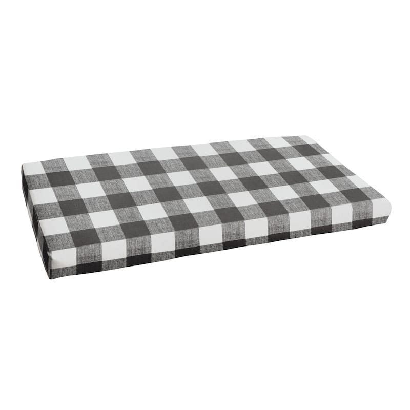 Sorra Home Black Buffalo Plaid Indoor/ Outdoor Bench Cushion