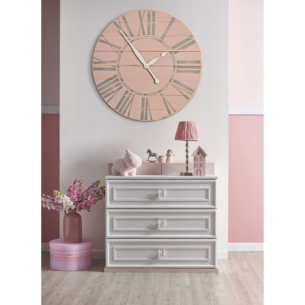 Vintage Tea Rose Farmhouse Wall Clock. Opens flyout.