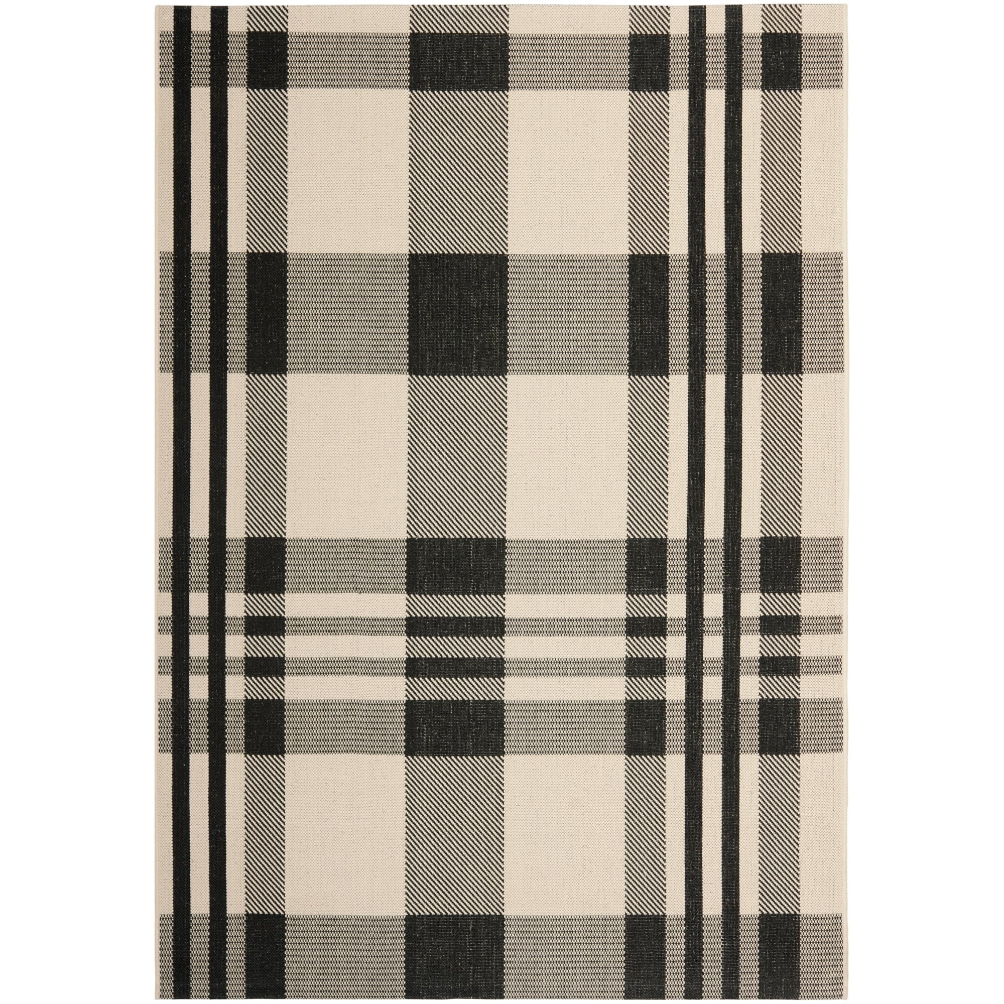 Black & Bone Plaid Outdoor Rug - Safavieh.com  Outdoor rugs, Outdoor rugs  patio, Front porch decorating