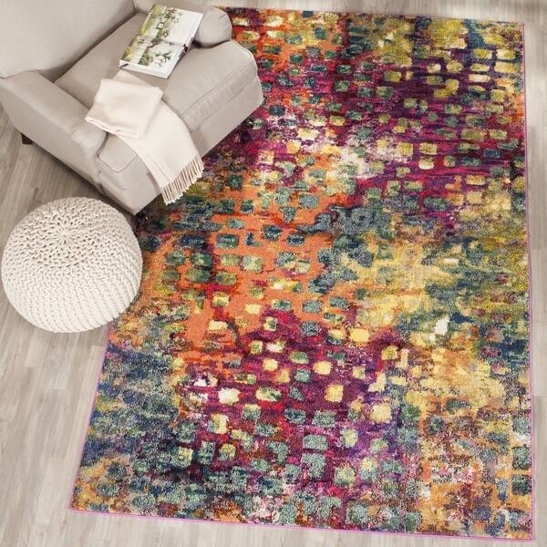 Shop Safavieh Monaco Abstract Watercolor Pink Multi Distressed