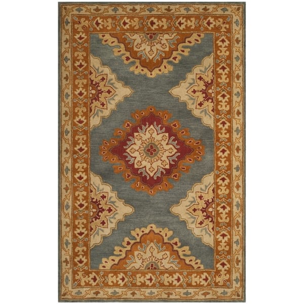 Safavieh Heritage Traditional Oriental HandTufted Wool Blue/ Rust Area