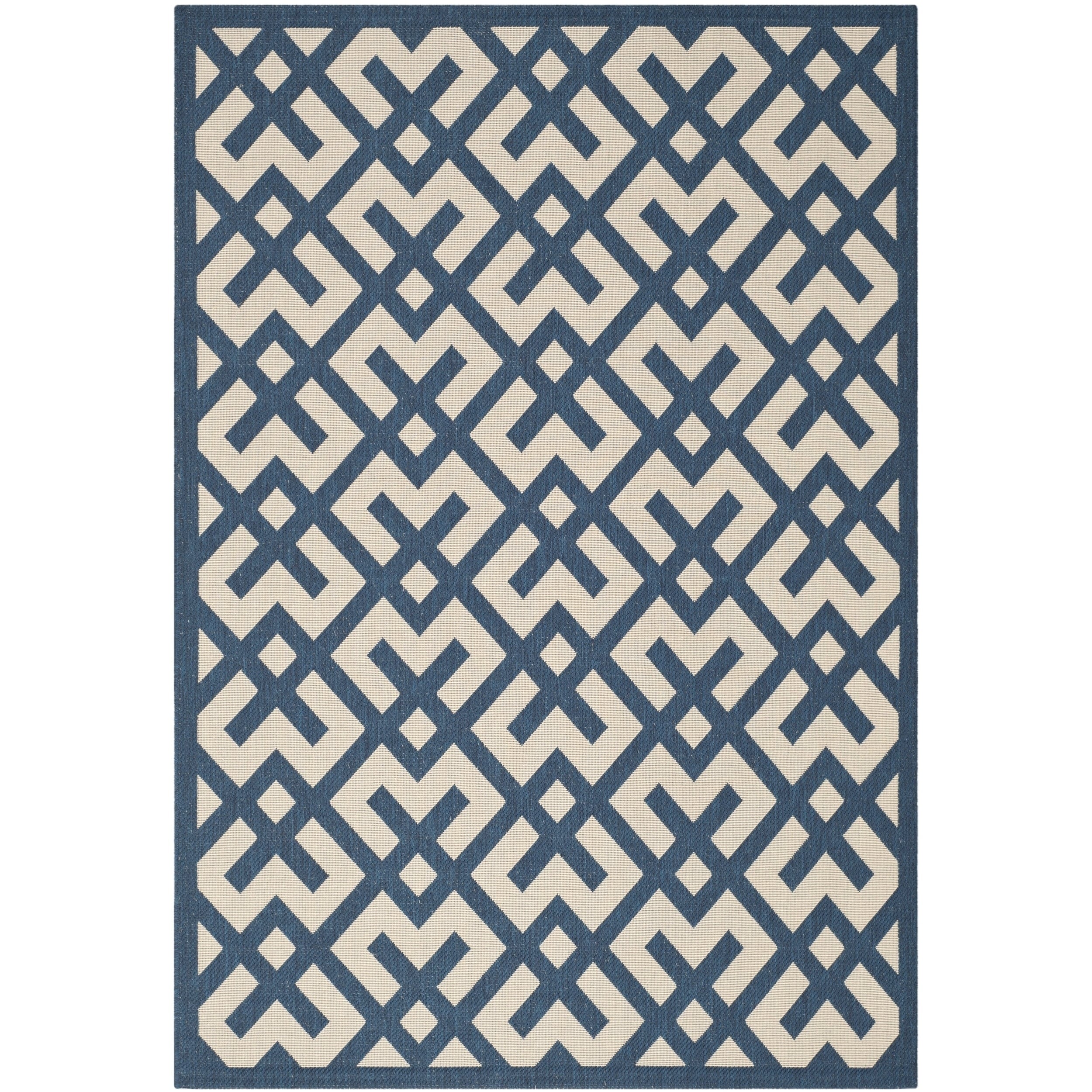 Safavieh Courtyard Quatrefoil Black/ Beige Indoor/ Outdoor Rug - Black - 2'  x 3'7 - Bed Bath & Beyond - 21209900