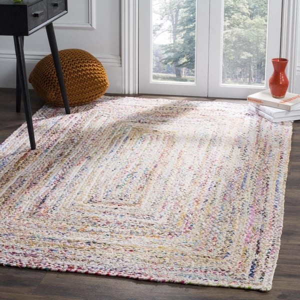 Safavieh Braided Contemporary Hand-Woven Beige/ Multi Cotton Area Rug (3' x  5') - Bed Bath & Beyond - 21046686