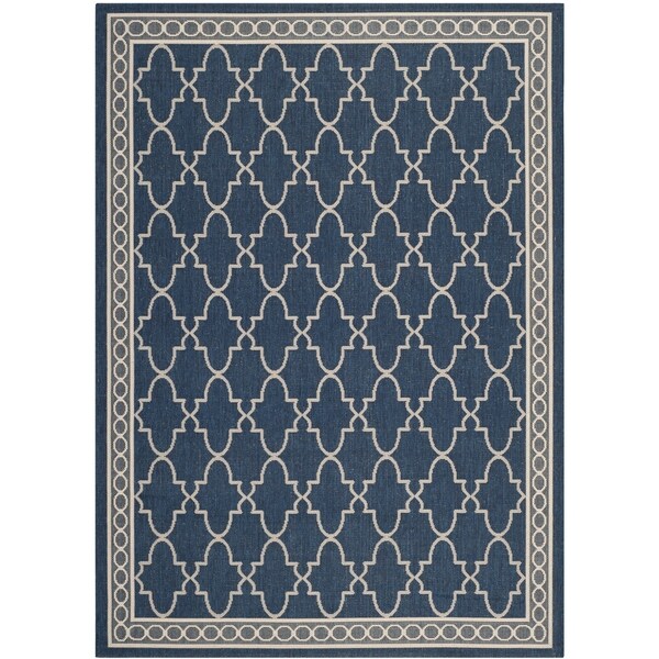 Safavieh Courtyard Trellis All Weather Navy Beige Indoor Safavieh Courtyard Trellis All Weather Navy Beige Indoor Outdoor Rug 6
