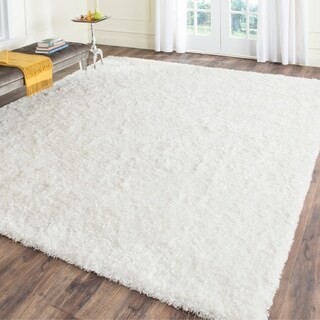 Safavieh Handmade Malibu Shag White Polyester Rug - 6' x 9' - Bed Bath ...