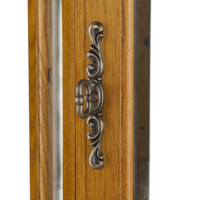 SEI Furniture Sebbar Oak Lighted Display Curio Cabinet