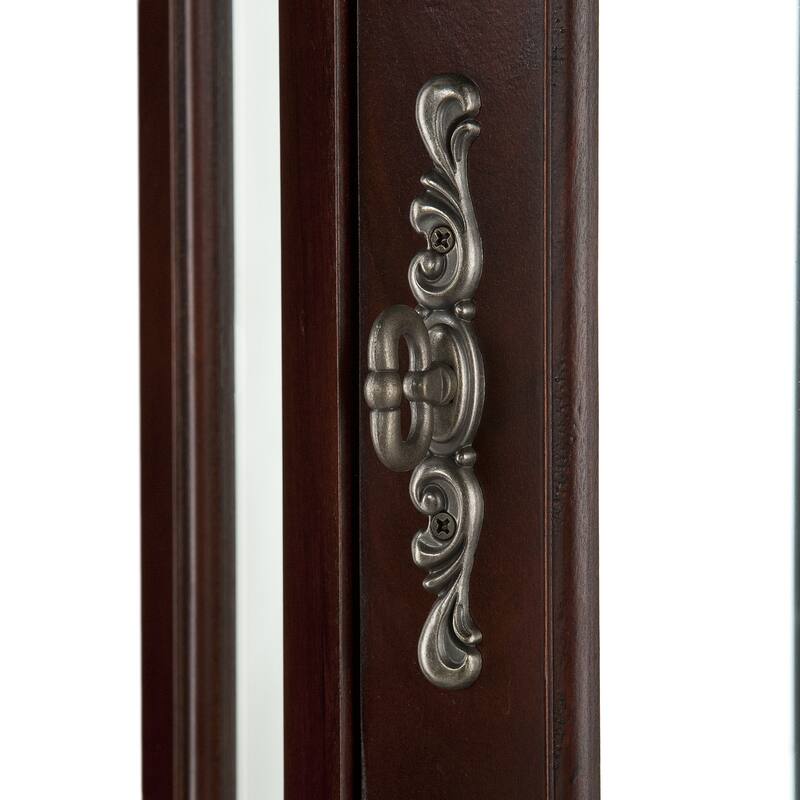 SEI Furniture McCoy Mahogany Lighted Display Corner Curio Cabinet