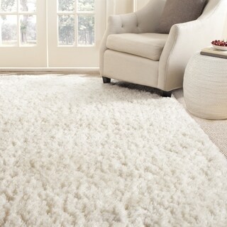 Safavieh Handmade Arctic Shag White Polyester Rug - Bed Bath & Beyond ...